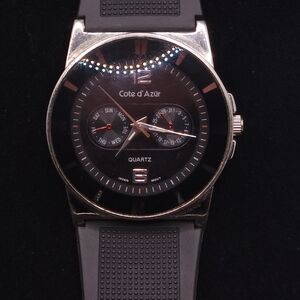 Cote d'Azur Black and Silver Watch